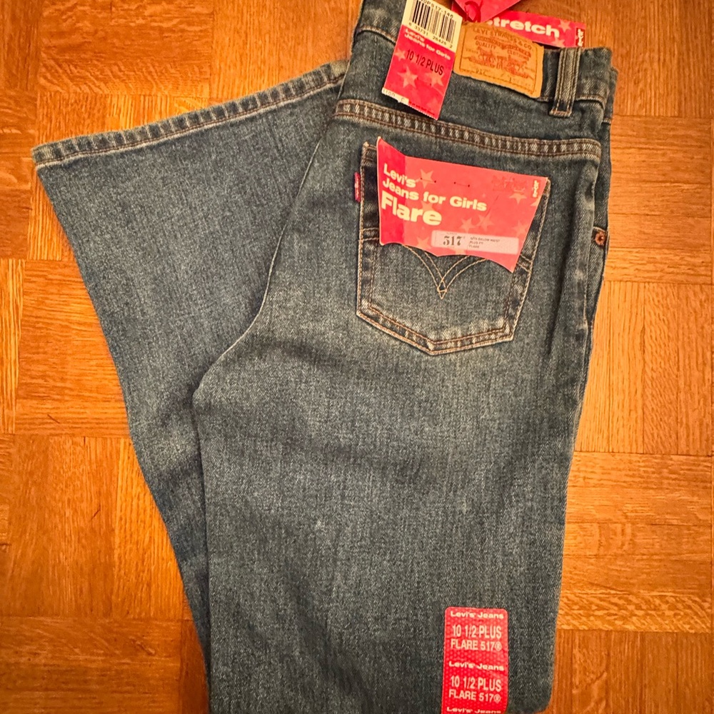 Vintage Levi's 517 Girl’s Flare Jeans Size 10.5 Plus Fit Sits Below Waist NWT
